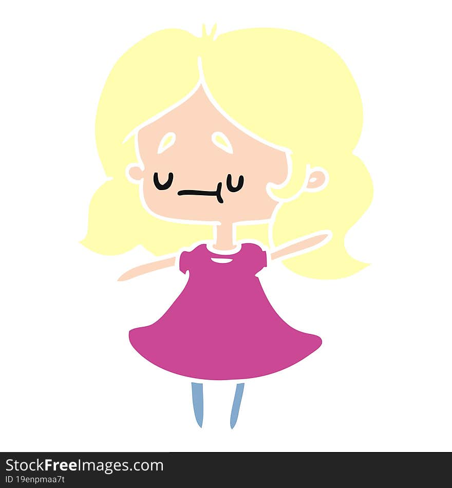 Cartoon Of A Cute Kawaii Girl