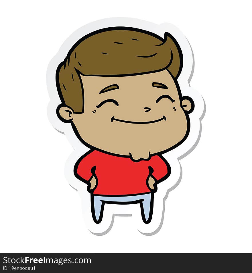 sticker of a happy cartoon man