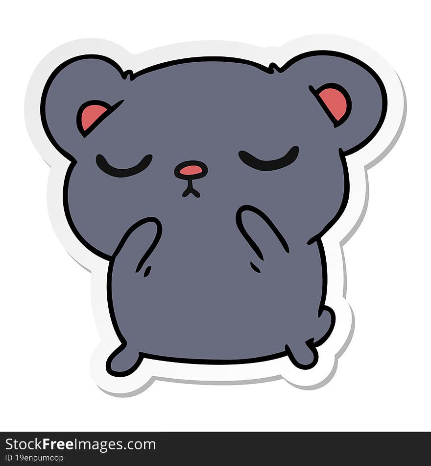 sticker cartoon of a cute bear