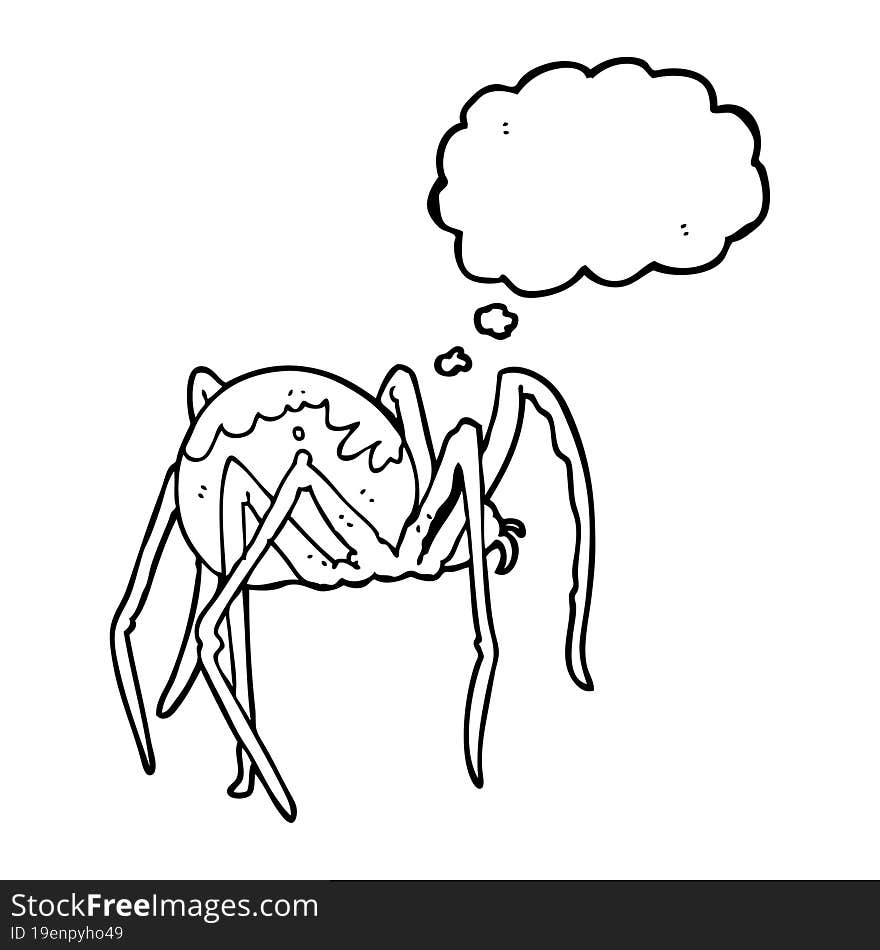 Thought Bubble Cartoon Creepy Spider