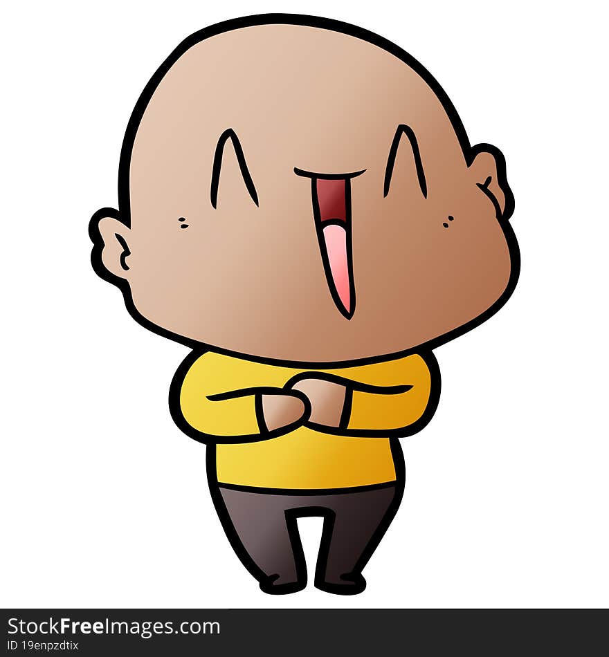 happy cartoon bald man. happy cartoon bald man