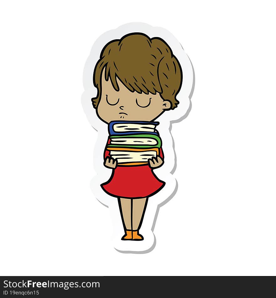 sticker of a cartoon woman