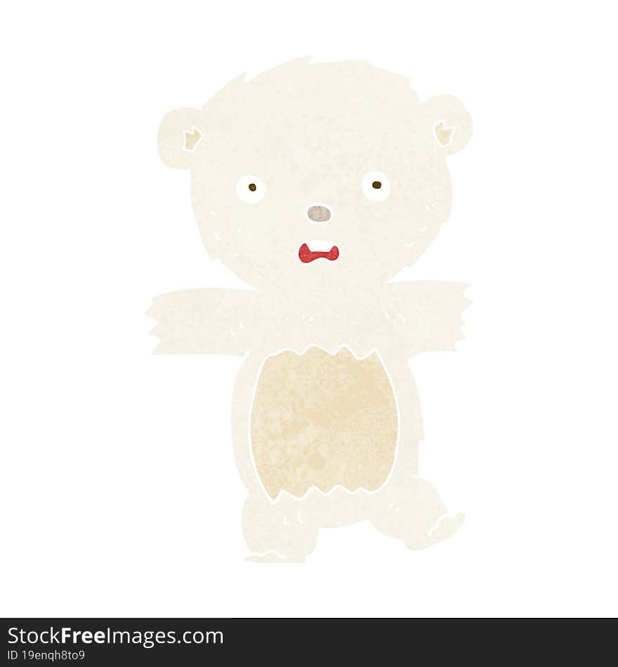 Cartoon Shocked Polar Bear Cub