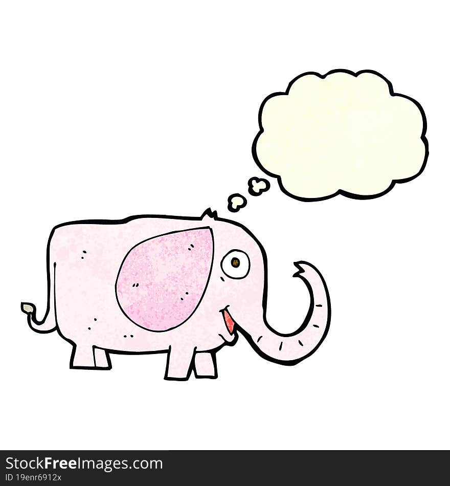 cartoon baby elephant with thought bubble