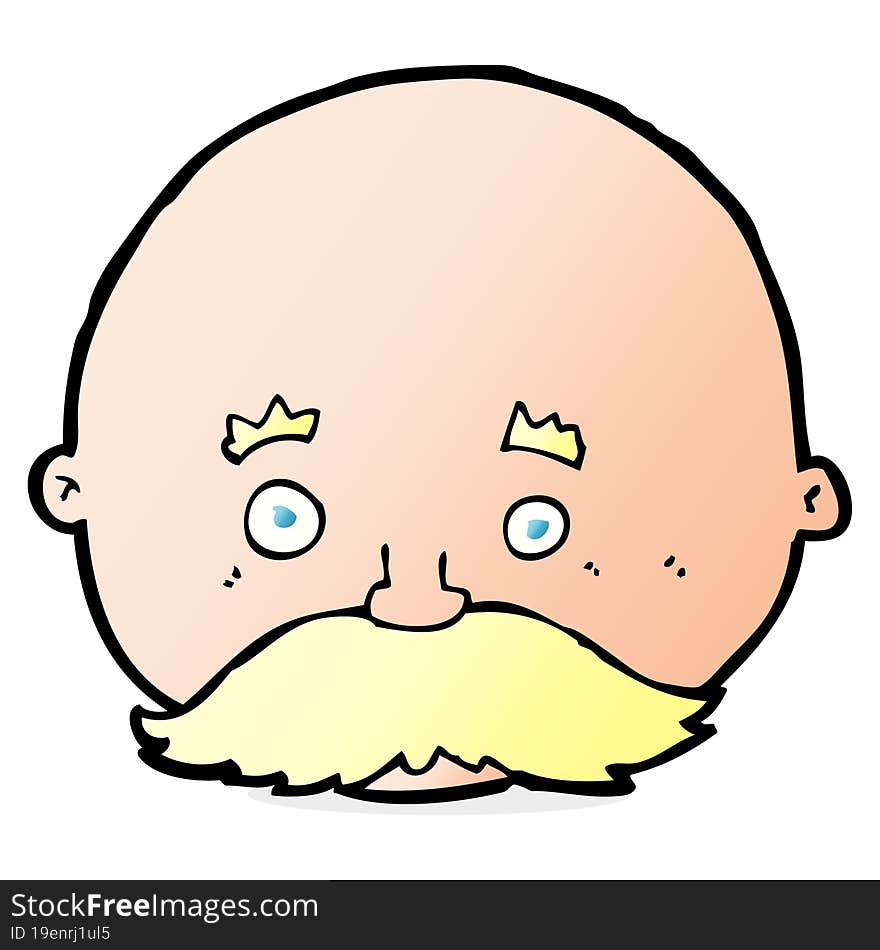 Cartoon Bald Man With Mustache