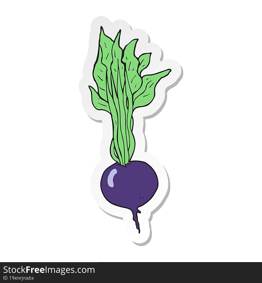 Sticker Of A Cartoon Beetroot