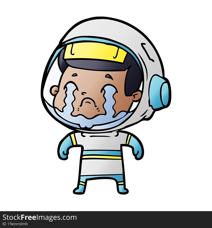 cartoon crying astronaut. cartoon crying astronaut