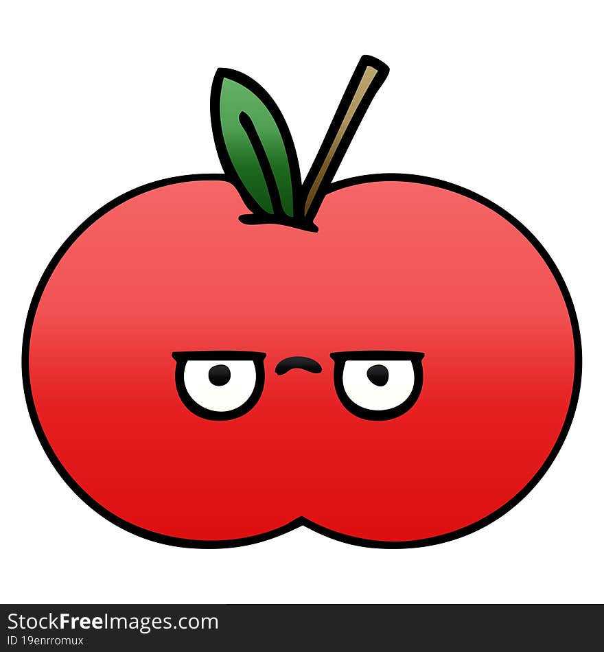 gradient shaded cartoon red apple