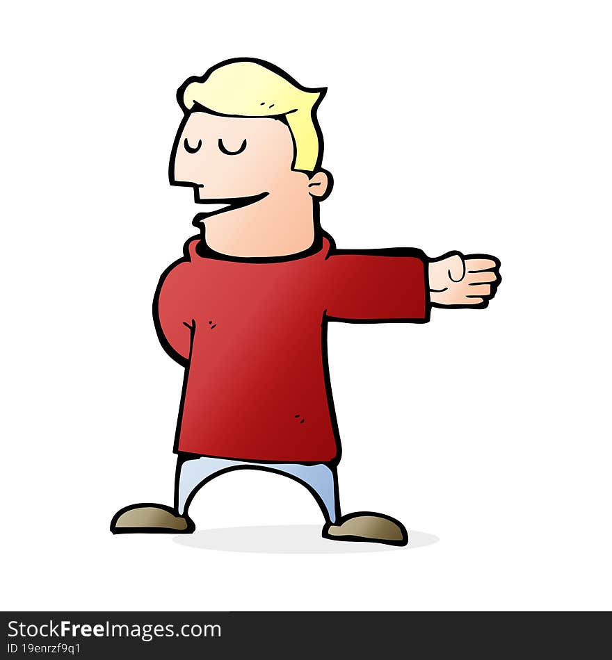 cartoon man gesturing direction