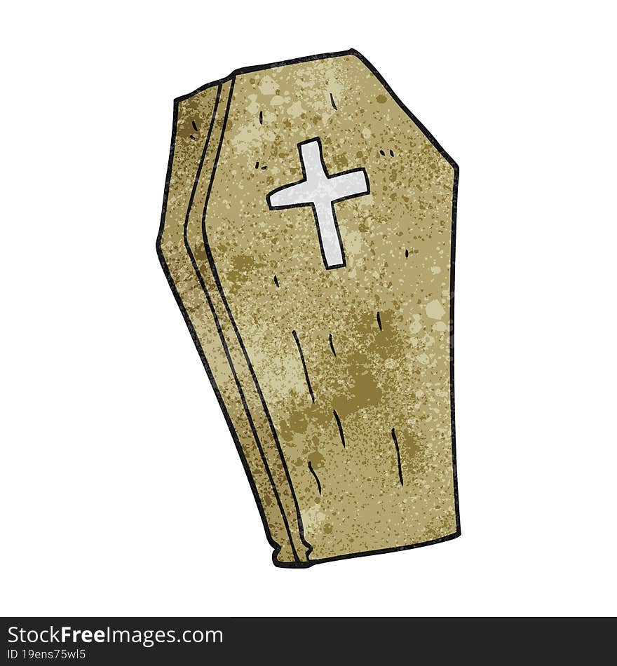 Textured Cartoon Spooky Coffin