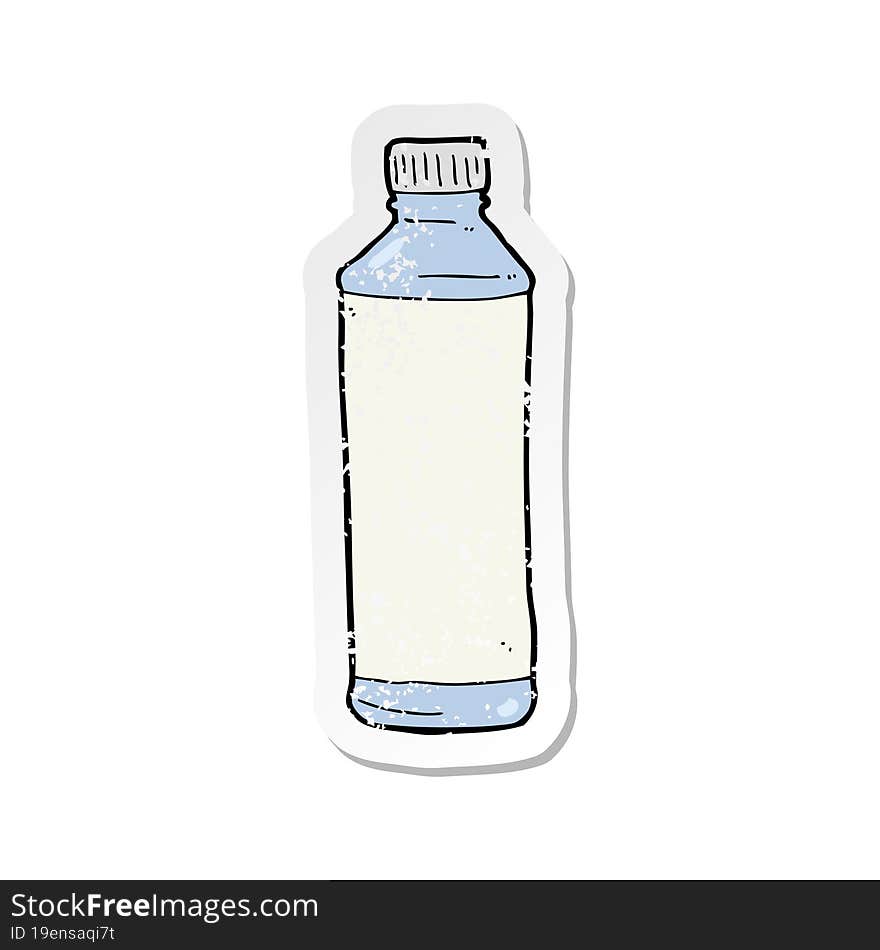 retro distressed sticker of a cartoon water bottle