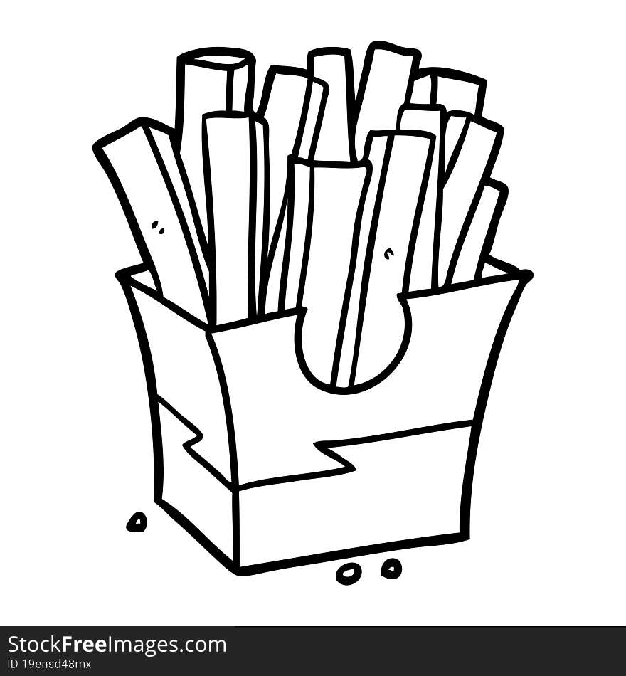 line drawing of a junk food fries. line drawing of a junk food fries