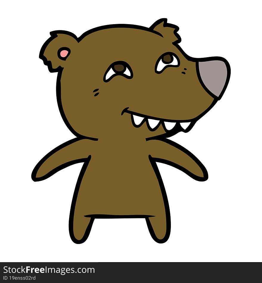 cartoon bear showing teeth. cartoon bear showing teeth