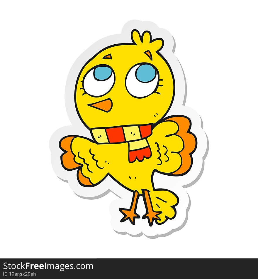 sticker of a cute cartoon bird