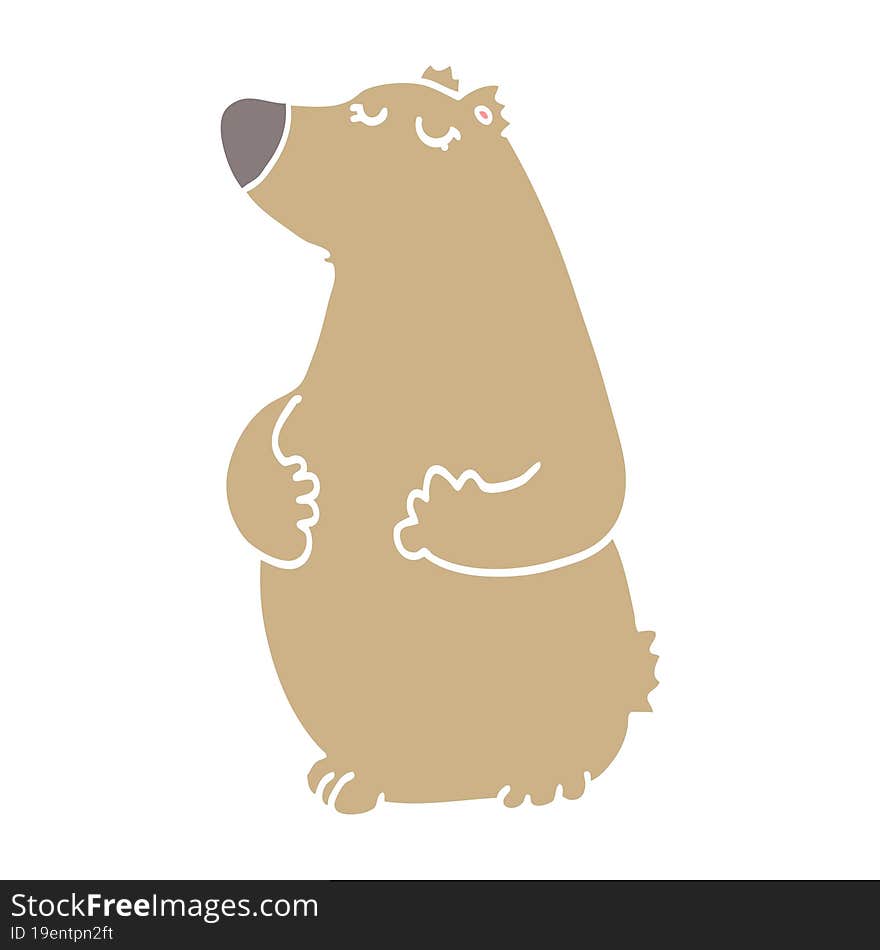 flat color style cartoon bear