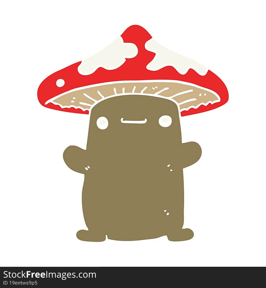 flat color style cartoon mushroom