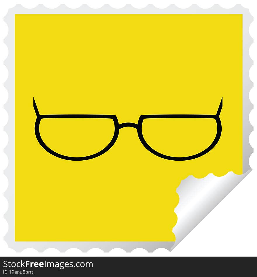 spectacles graphic square sticker stamp. spectacles graphic square sticker stamp