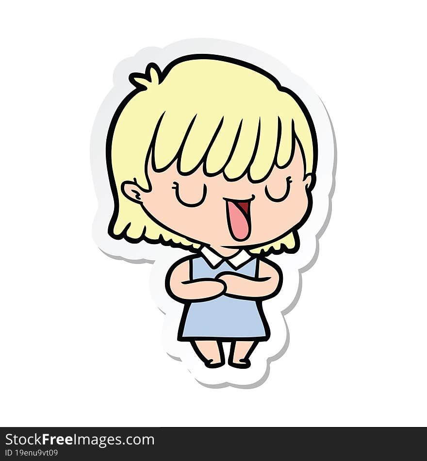 sticker of a cartoon woman