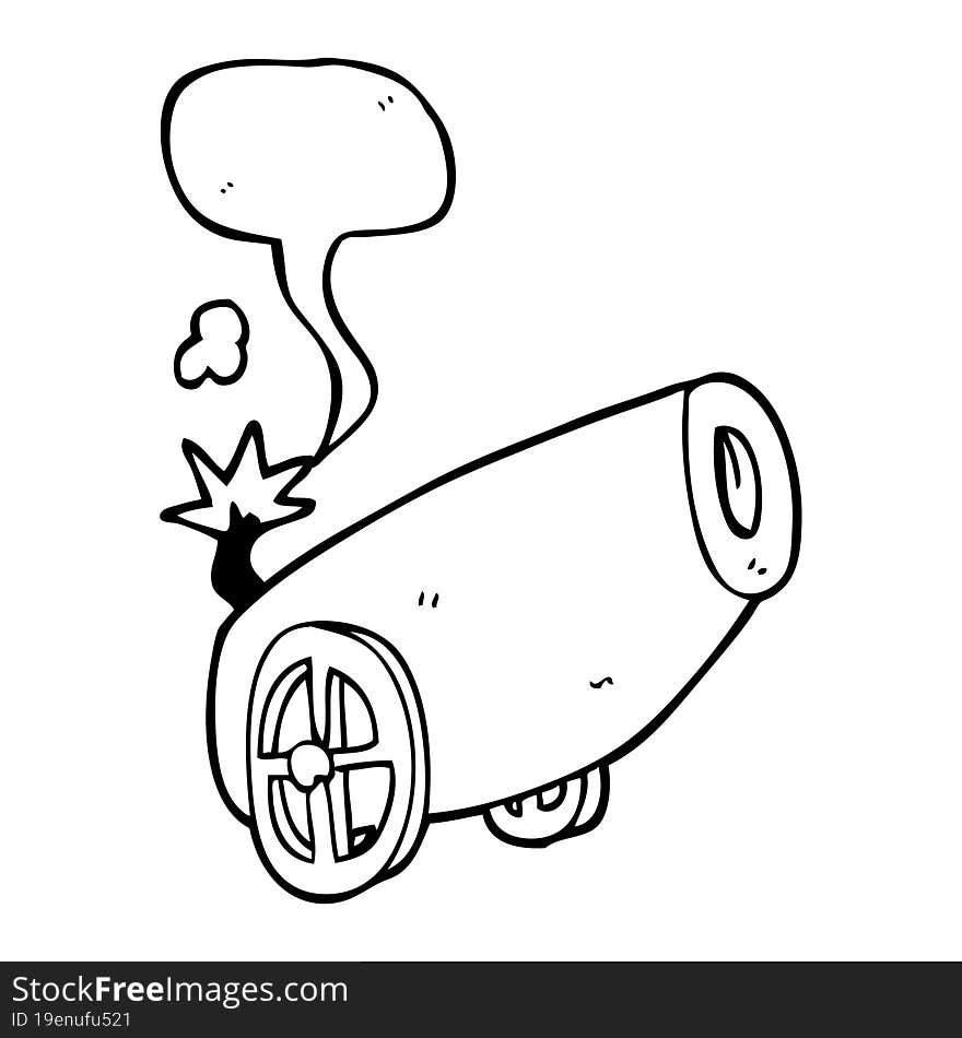 speech bubble cartoon cannon