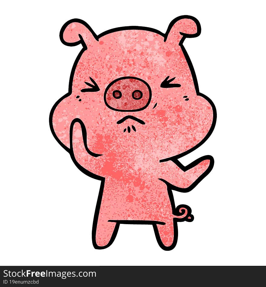 cartoon angry pig. cartoon angry pig