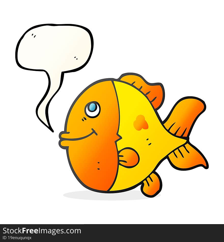 freehand drawn speech bubble cartoon fish