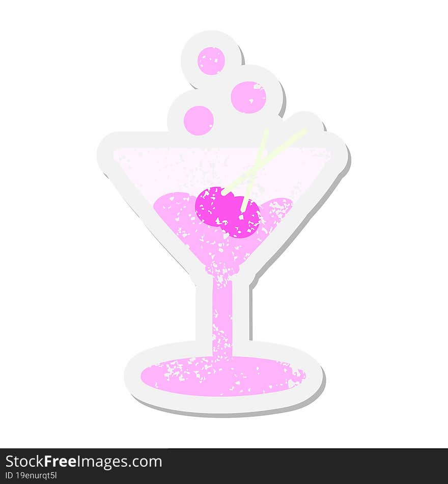 cocktail in a glass grunge sticker