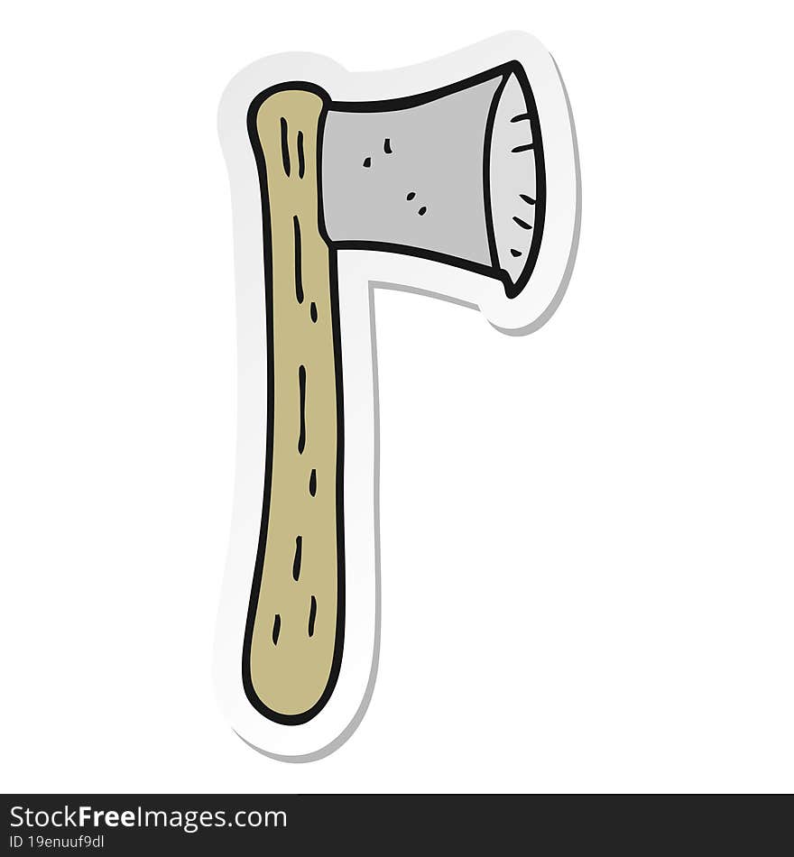 sticker of a cartoon axe