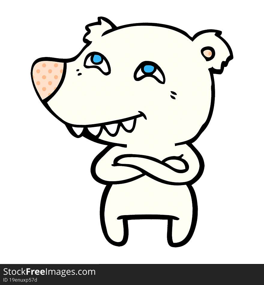 cartoon polar bear showing teeth. cartoon polar bear showing teeth