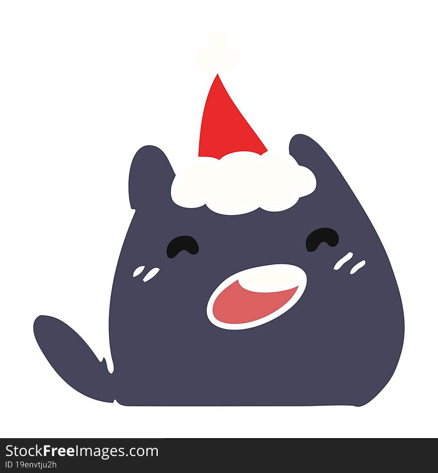 christmas cartoon of kawaii cat