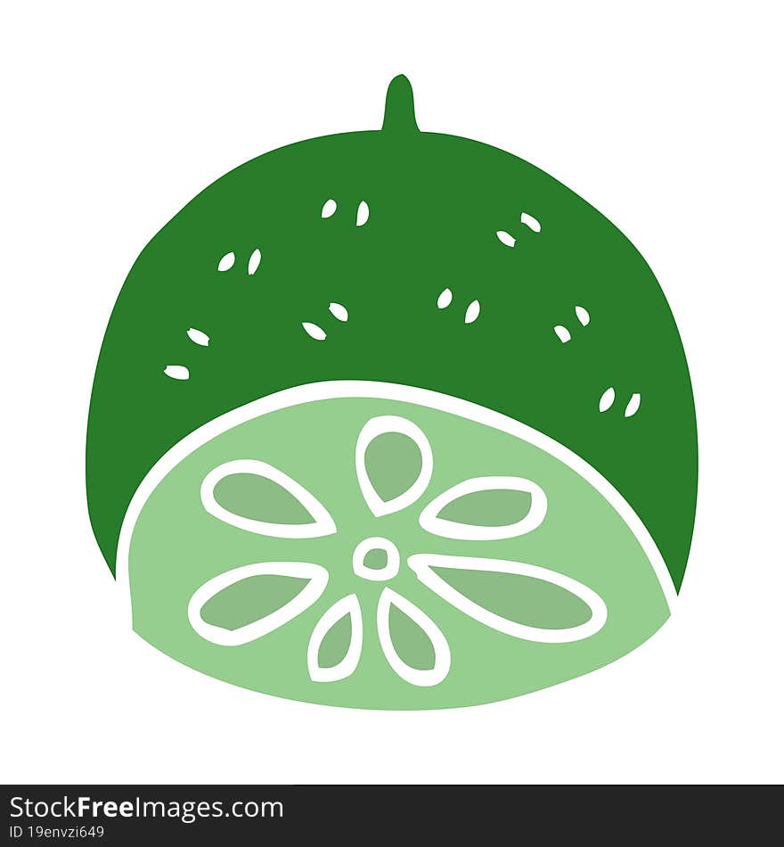 cartoon doodle lime fruit