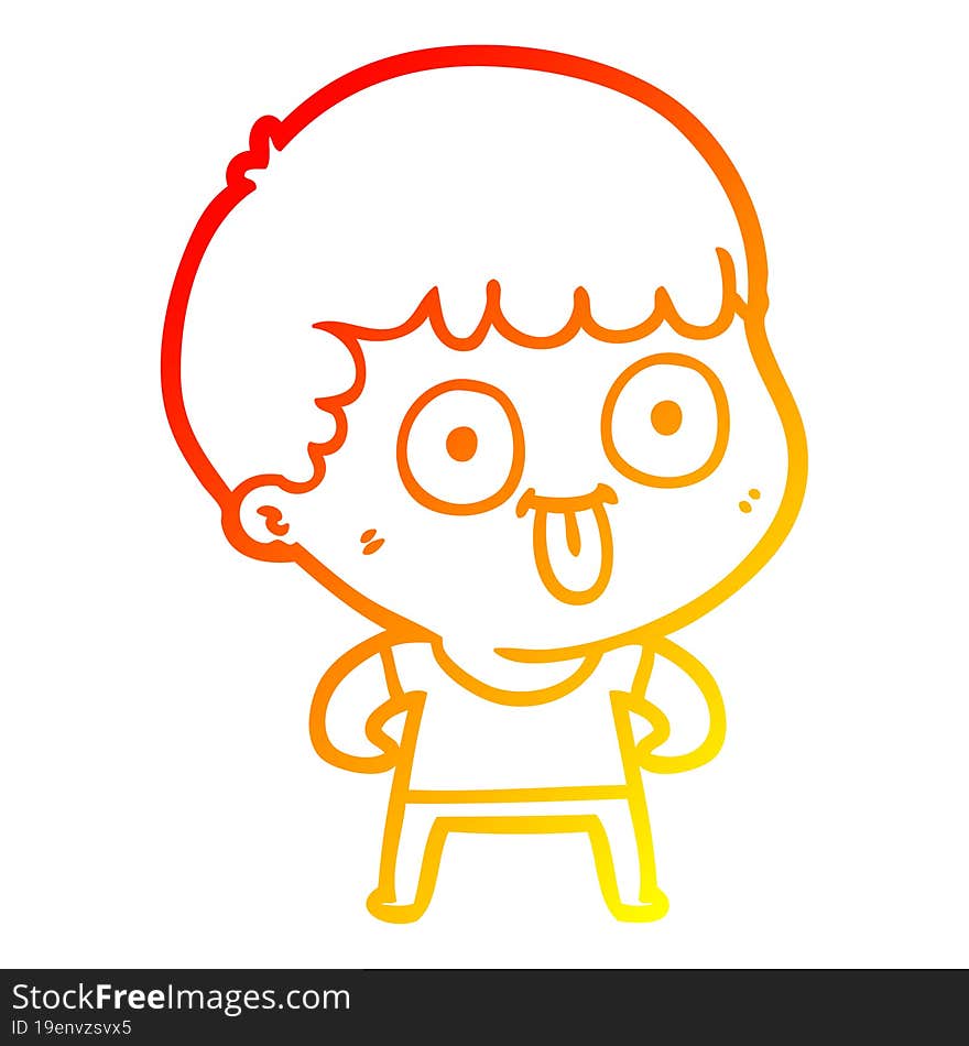 warm gradient line drawing cartoon man staring