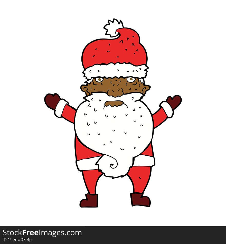 Cartoon Grumpy Santa