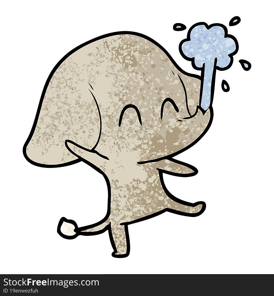 cute cartoon elephant spouting water. cute cartoon elephant spouting water