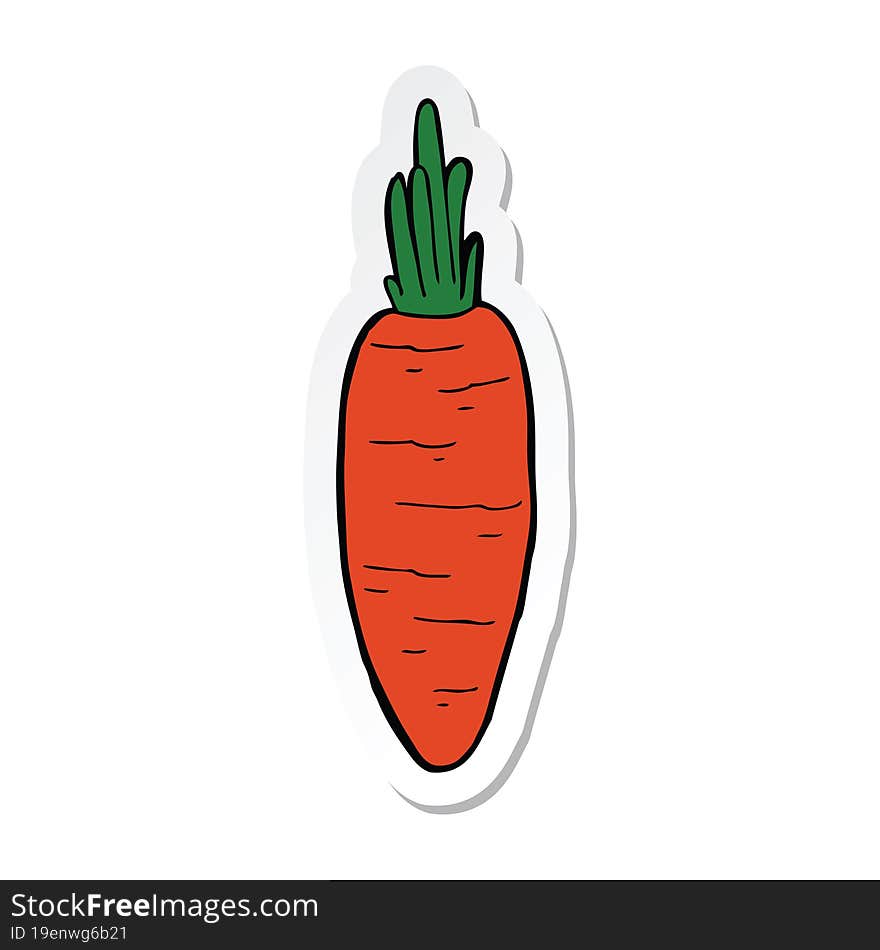 sticker of a cartoon carrot