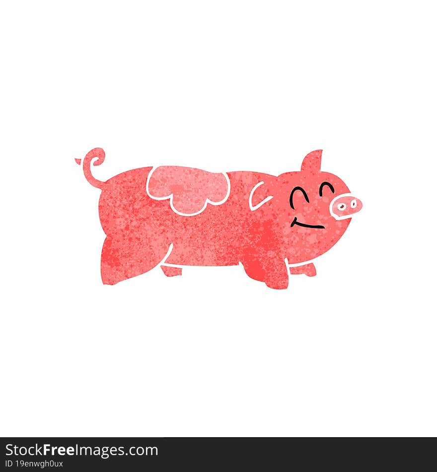 retro cartoon pig