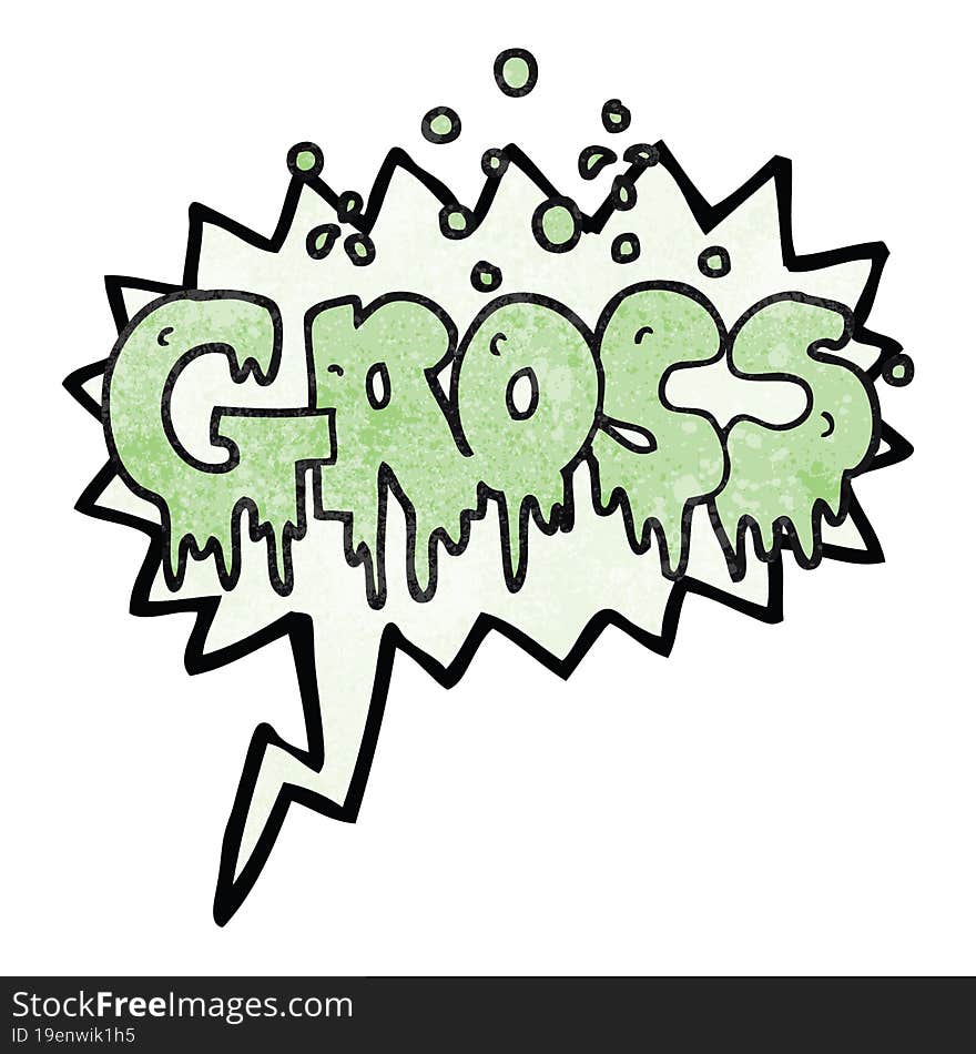 speech bubble textured cartoon word gross