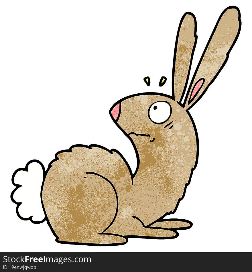 cartoon startled bunny rabbit. cartoon startled bunny rabbit