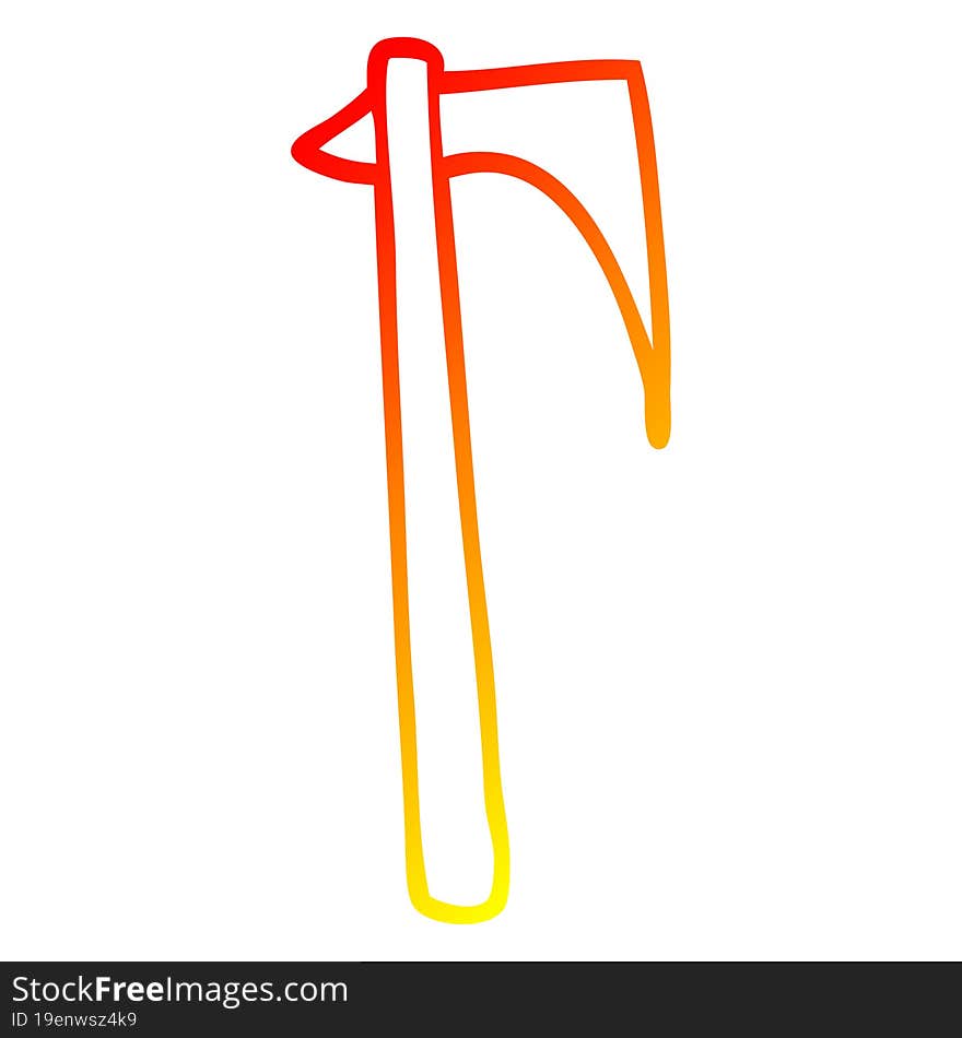 warm gradient line drawing cartoon sharp axe