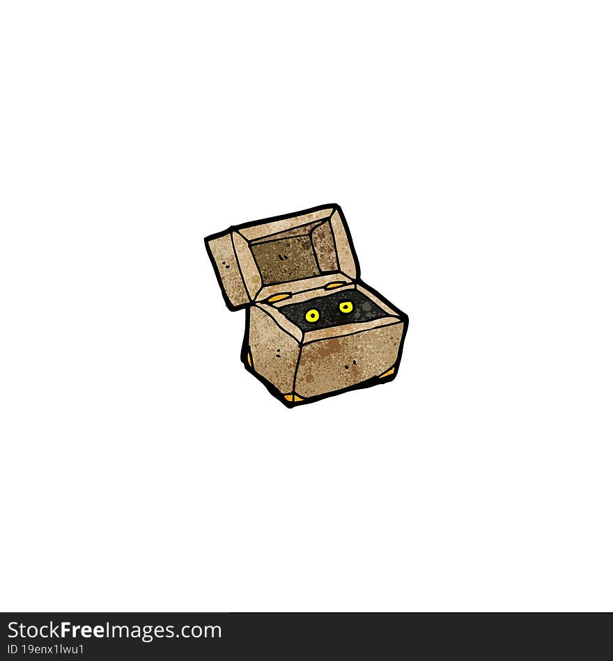 Spooky Monster In Box Cartoon