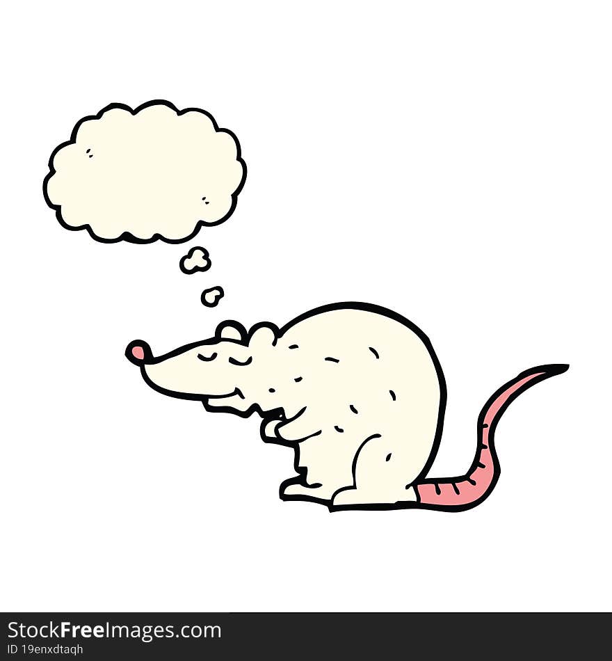 cartoon rat with thought bubble