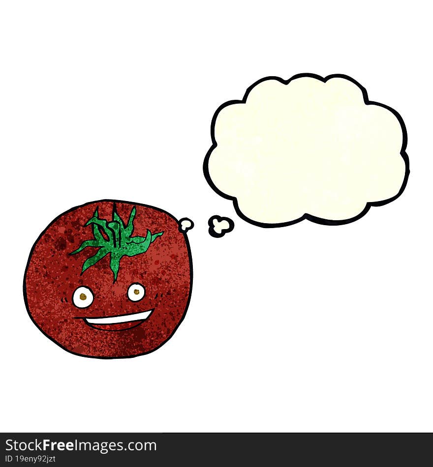 Cartoon Tomato With Thought Bubble