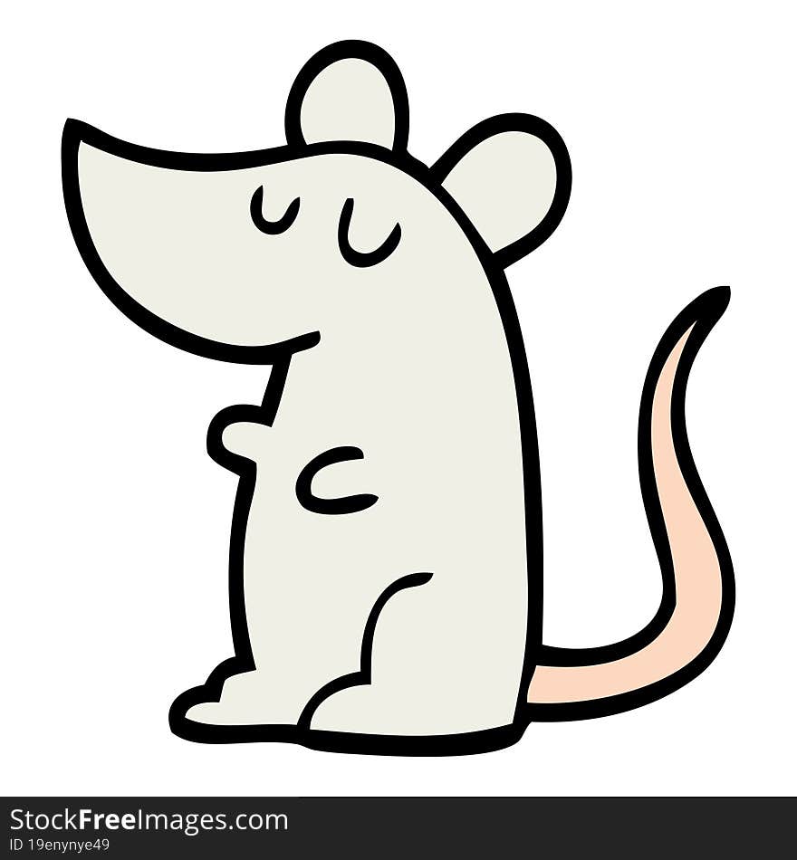 hand drawn doodle style cartoon mouse