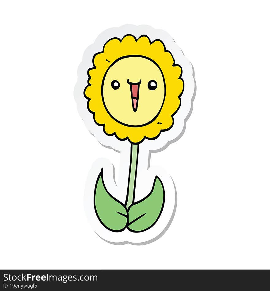 sticker of a cartoon flower