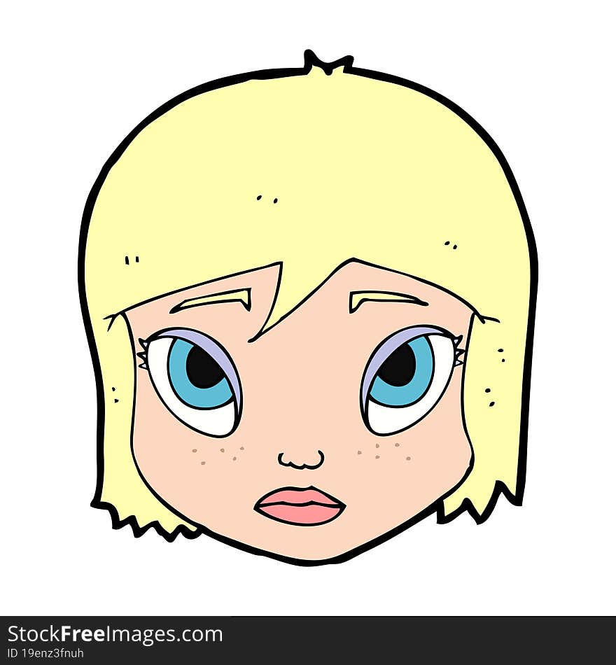 cartoon female face