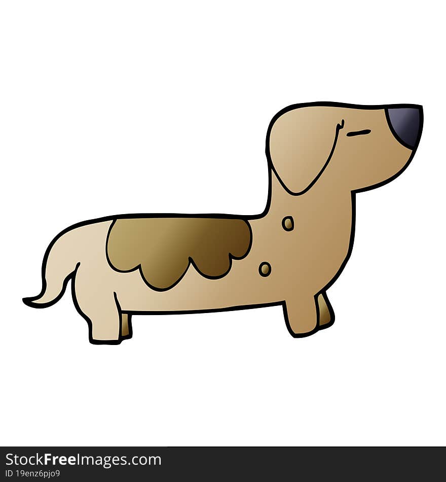 cartoon doodle sausage dog