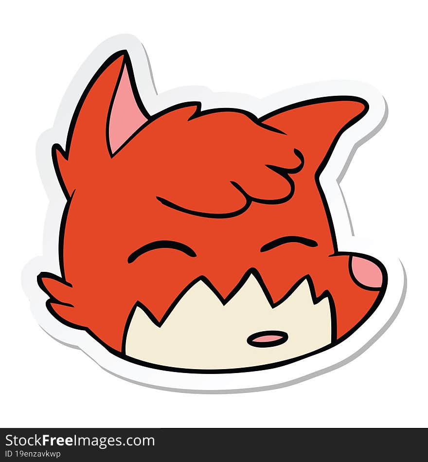 sticker of a cartoon fox face