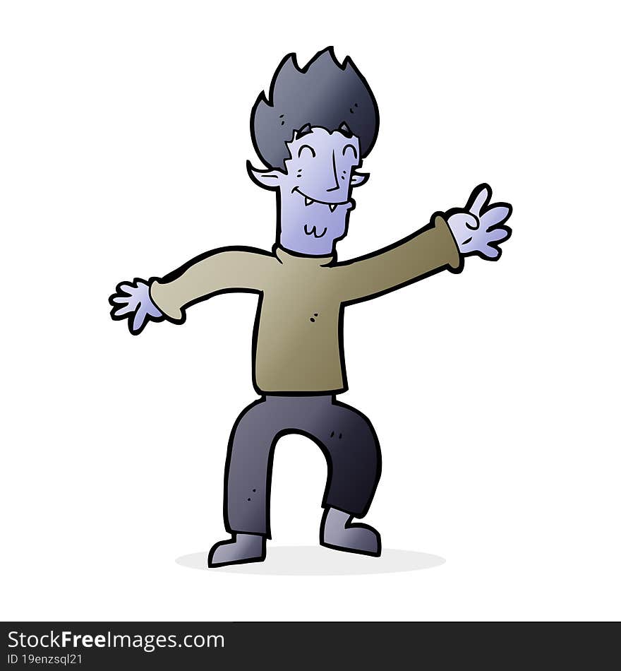 Cartoon Happy Vampire Man