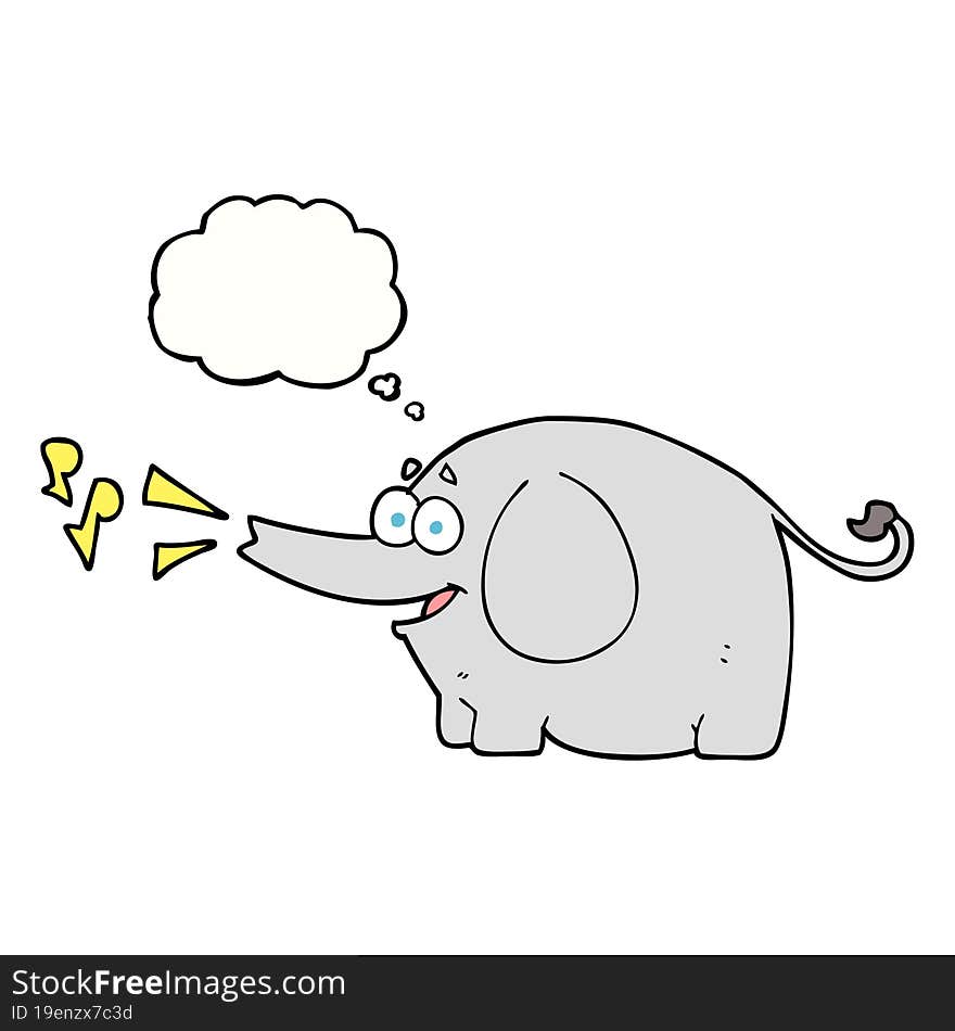 thought bubble cartoon trumpeting elephant