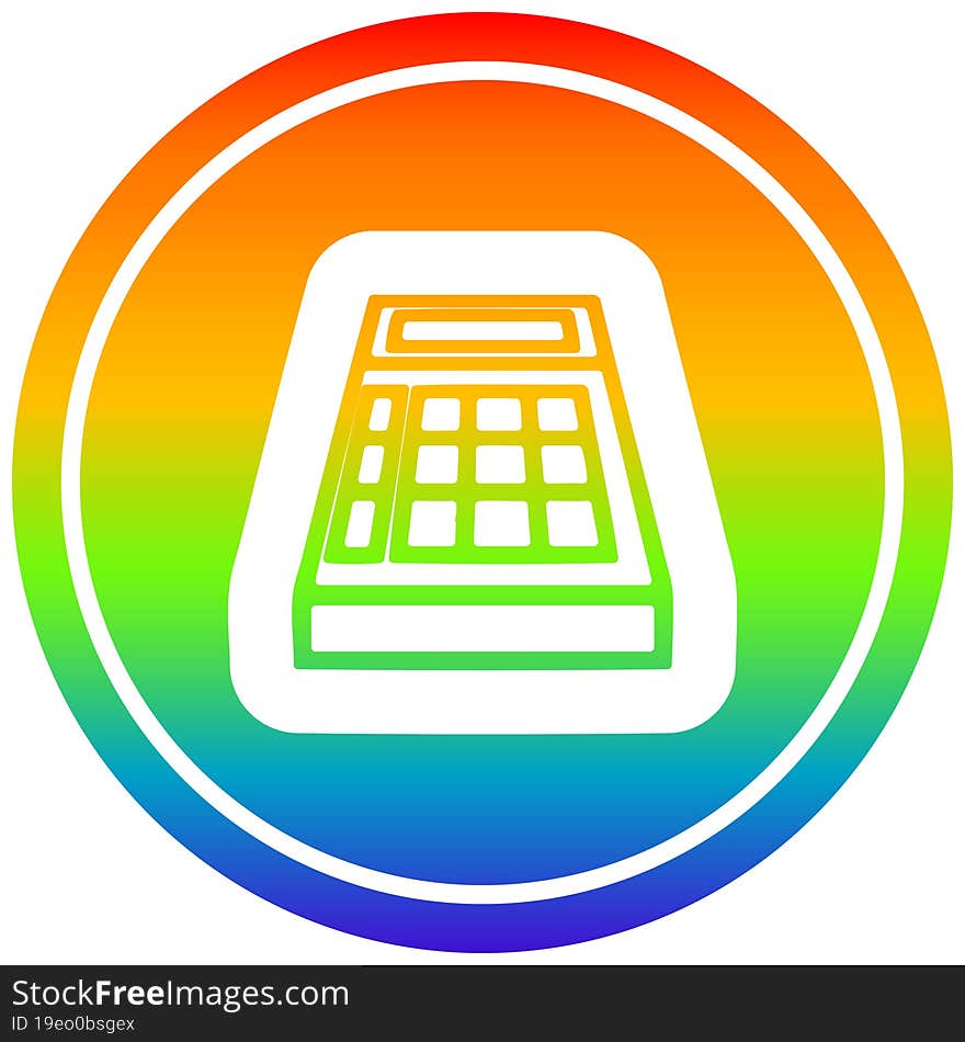 math calculator circular in rainbow spectrum