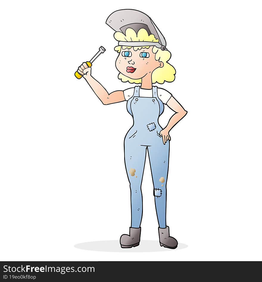 Cartoon Female Mechanic